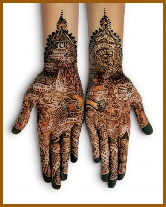 Stylish Front Hand Mehndi Design With Modern Loops